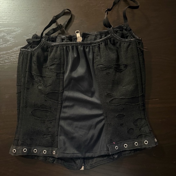 Distressed Shrine Corset Top - Picture 2 of 3